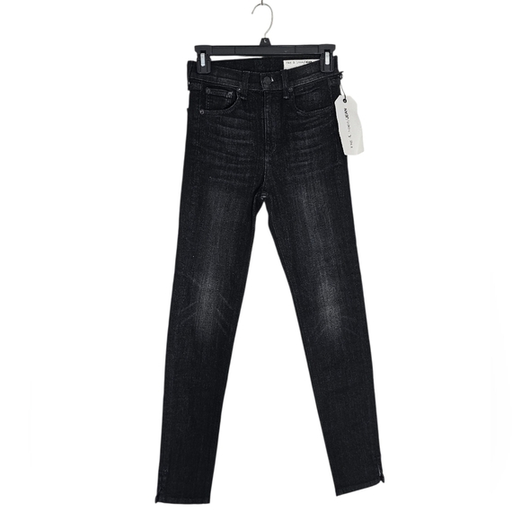 Rag & Bone High Rise Ankle Skinny Black Jeans 25 NWT - Picture 1 of 8